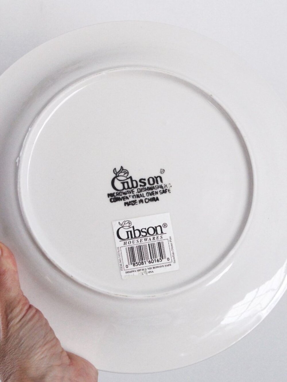 Vintage Holiday Snowflake Pattern Ceramic Dinner Plates Gibson Set Of 8 Blue Whi - Picture 6 of 7